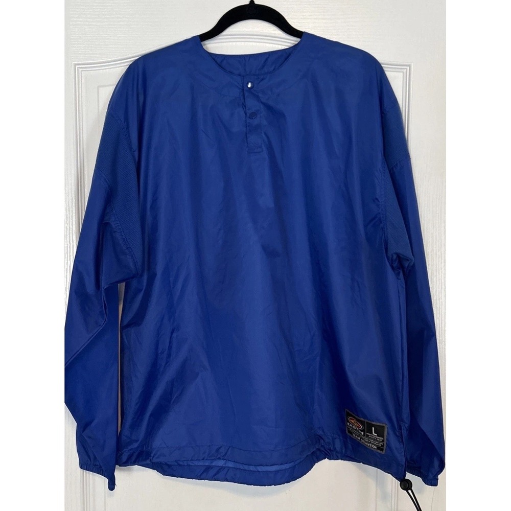 Easton Cage Jacket Mens Large Pullover Royal Blue Lg Sleeve WarmUp Baseball NWT